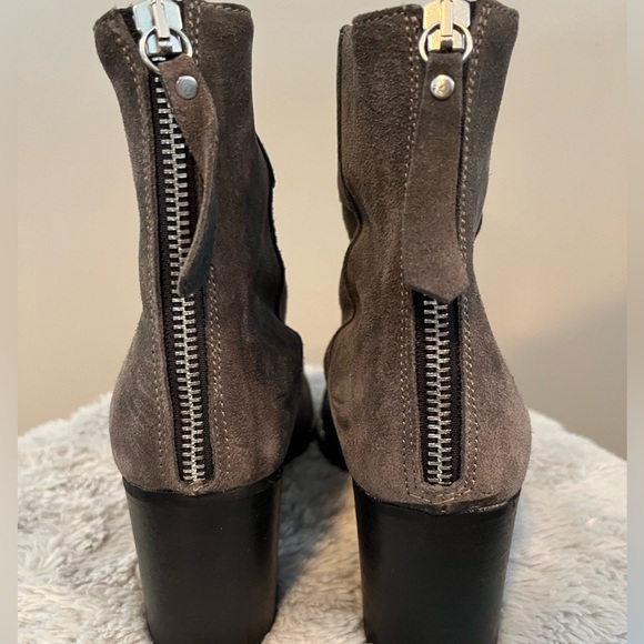 Gray Suede Ankle Boots - Picture 4 of 7